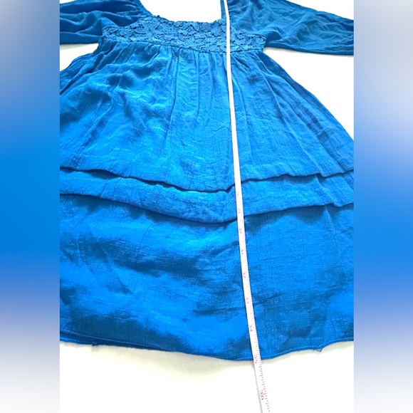 JGEE Blue Boho Mini Dress Sz S - Picture 8 of 9